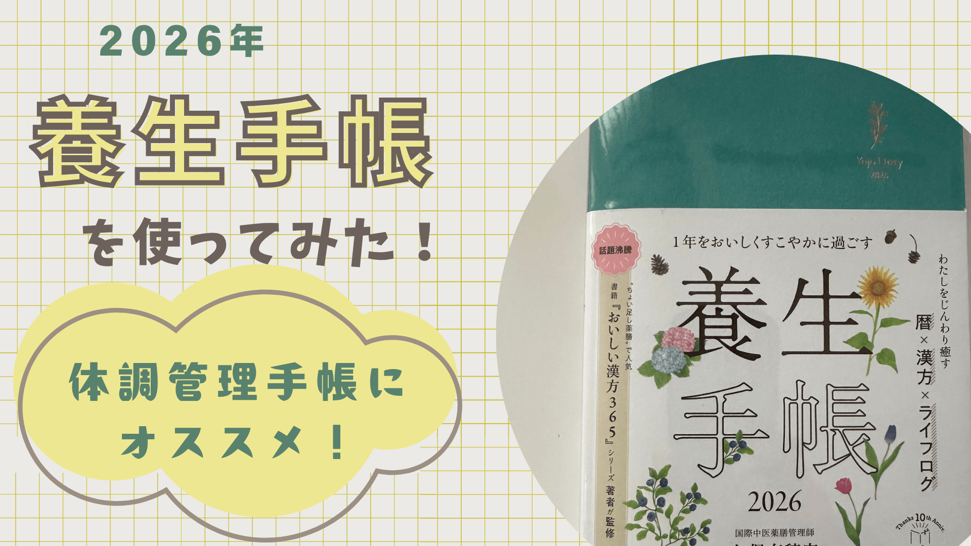 養生手帳を実際に使ってみた！中身と私の使い方を紹介します